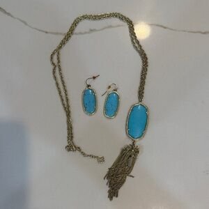 Kendra Scott Gold Necklace with Turquoise Accents